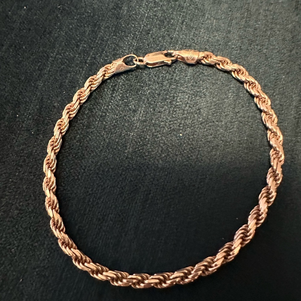 💥‼️CRAZY SALE‼️Sterling Silver Rope Chain Bracelet, 8 inches
